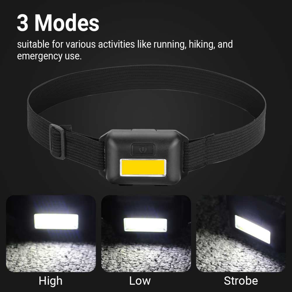 3-Pack Rechargeable LED Head Torch – Hands-Free Mini Headlamp with 3 Lighting Modes for Running Dog Walking Climbing Cycling