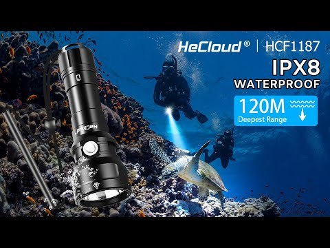 HeCloud Diving Scuba Flashlight Underwater 492ft with Rechargeable Battery