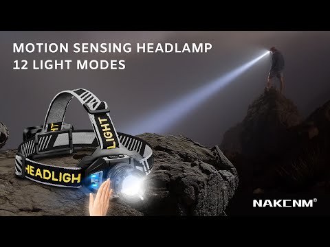 NAKCNM 30W Rechargeable LED Headlamp with Three Color Lights