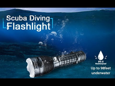 Hecloud Underwater 80ft Scuba Diving Flashlight Waterproof Flashlight 3 Modes