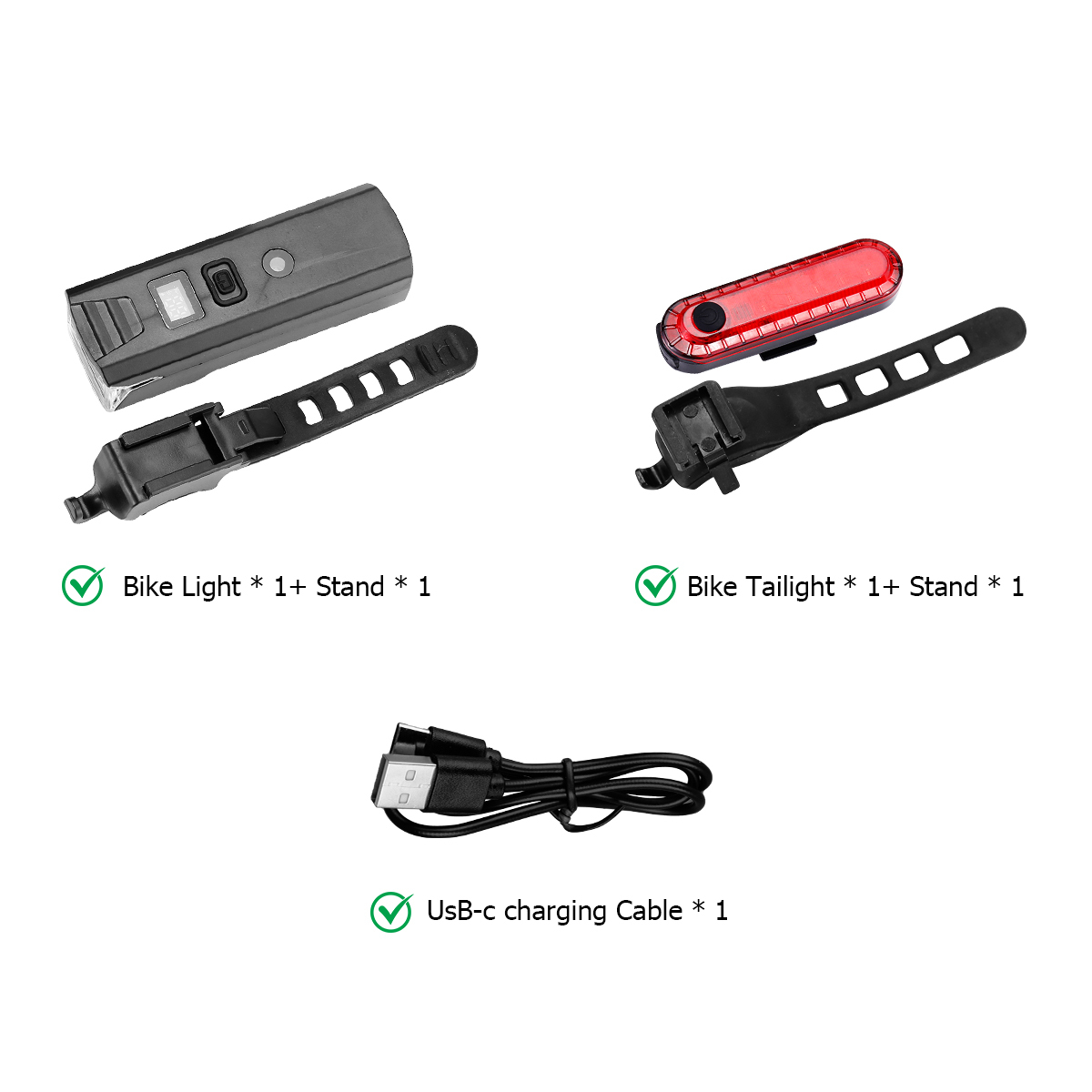 NAKCNM Bike Lights Front and Back with Sensor and LCD Display IPX6 for MTB eBike Road Mountain Night Bike Riding