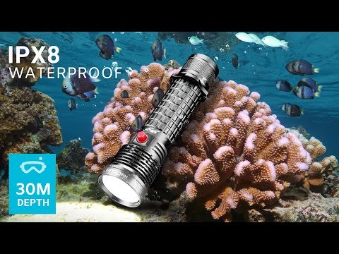 HECLOUD 1000 Lumen Diving Flashlight IPX8 Waterproof Scuba Light with Dual Modes & Type-C USB Charging