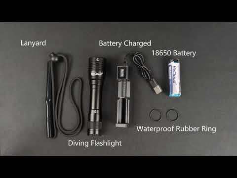 Hecloud Scuba Diving Flashlight Dive Torch 1000 Lumens Underwater 70 Meters