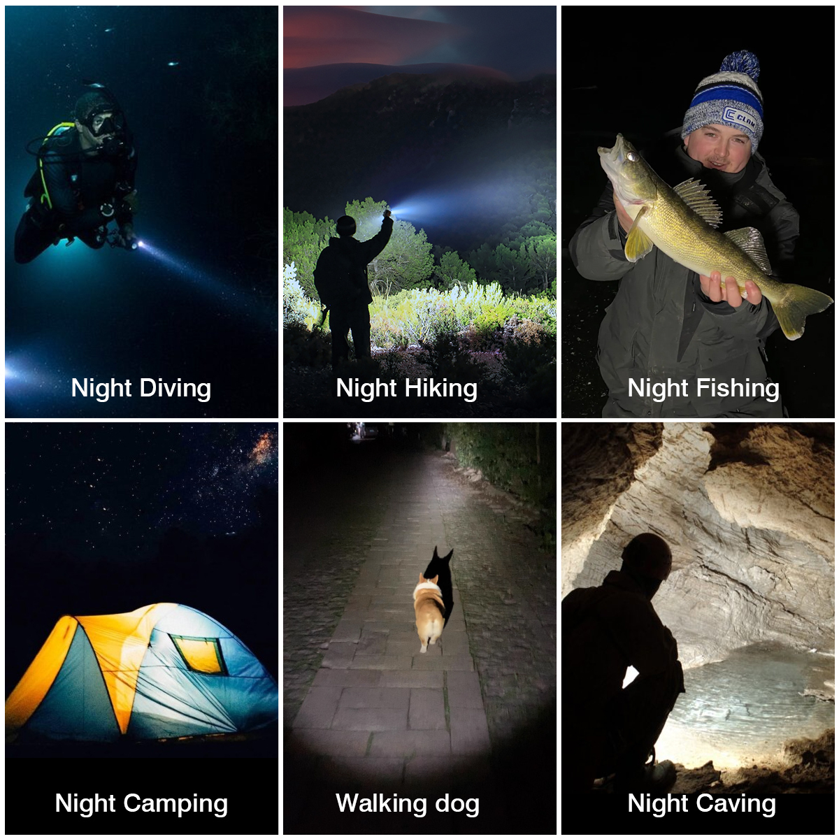 HeCloud Scuba Diving Flashlight IPX8 Underwater for Diving Snorkeling