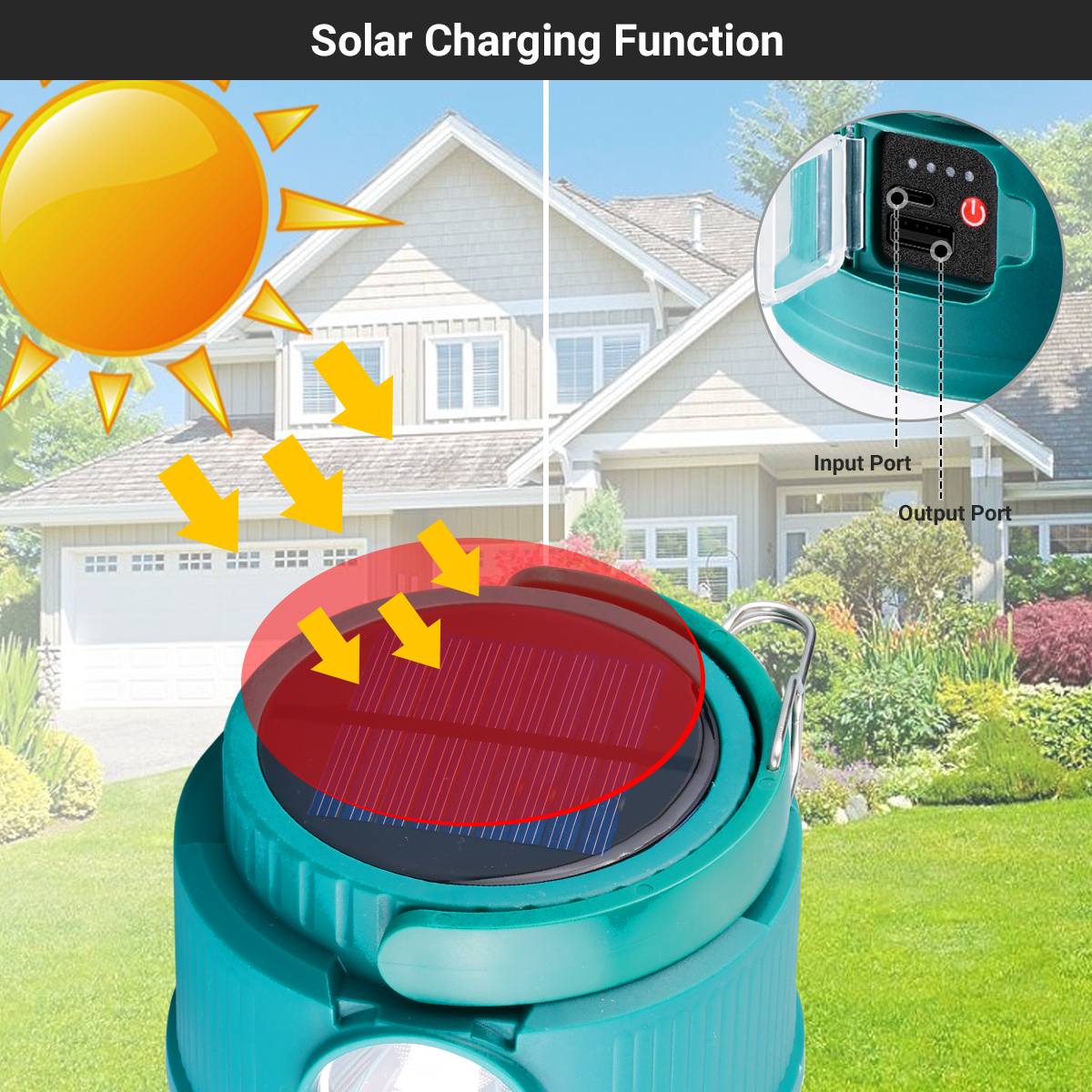 Lekaufen LED Solar Camping Lantern USB Rechargeable IPX4 Waterproof Tent Light