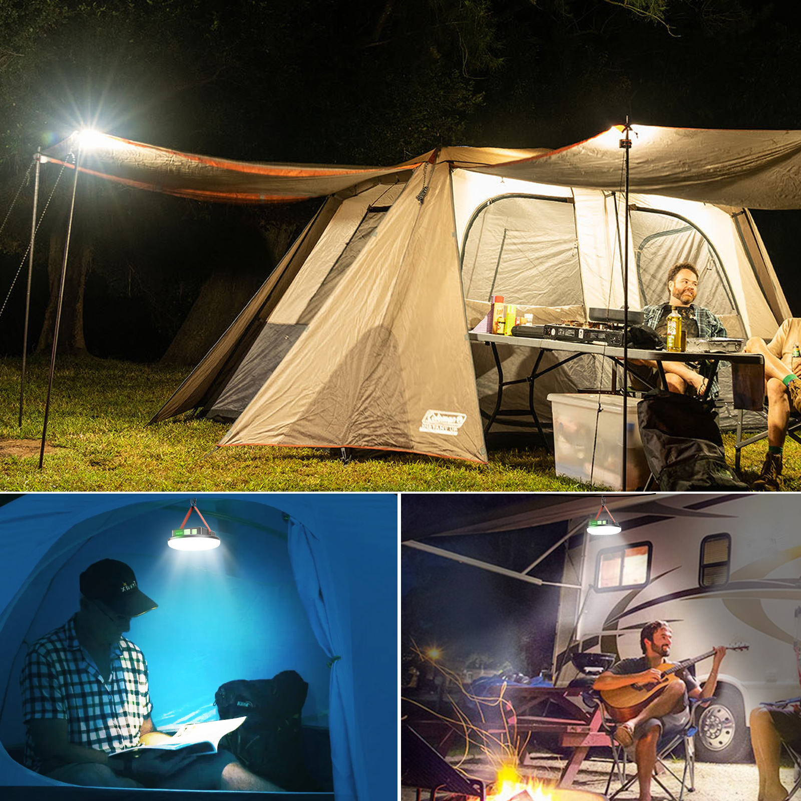 Lekaufen Portable Solar Tent Light with Hanging Hook 4500LM for Camping Hiking Emergency Lamp