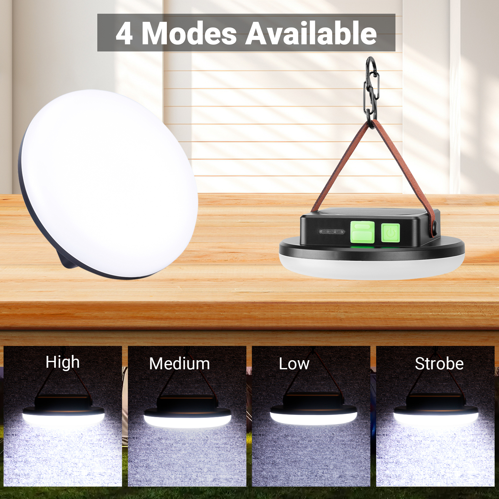 Lekaufen Portable Solar Tent Light with Hanging Hook 4500LM for Camping Hiking Emergency Lamp