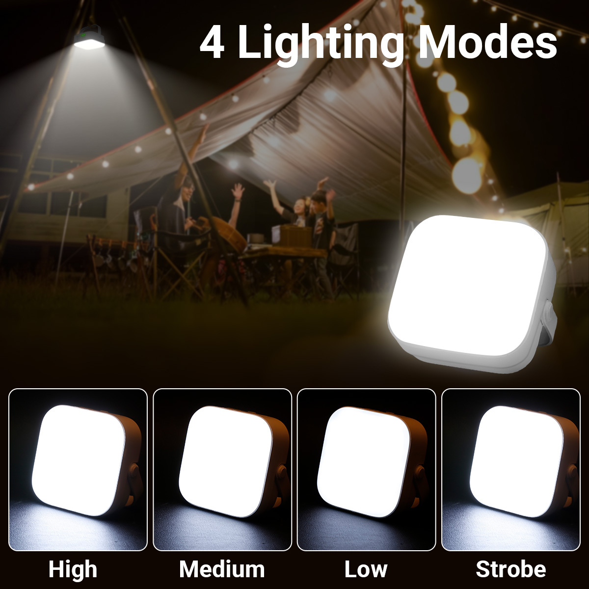 Lekaufen Solar Camping Light with 64 LEDs 3600mAh Battery and USB Output