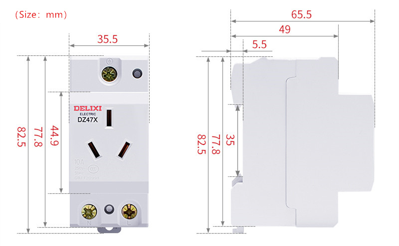 DIN-rail power socket 3 holes 4 holes 5 holes 16A 25A