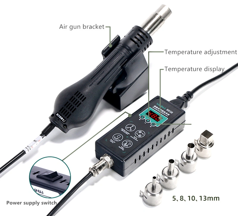 Portable heat gun desoldering station