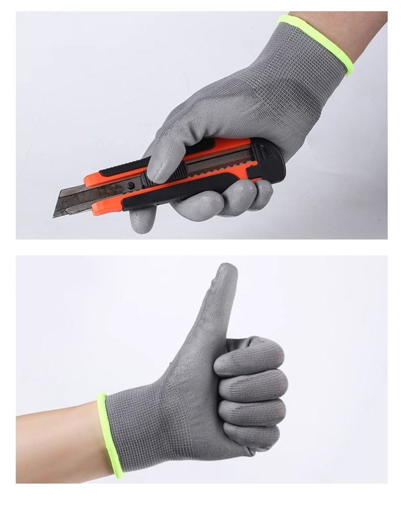 PU coated nylon work gloves