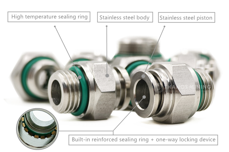 Miner dedicated stainless steel quick couplings PC8-G02 PC8-G01 PC10-G02 PC10-G01