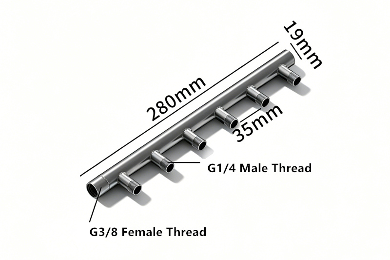 Stainless steel liquid-cooled water distributor for ASIC miners