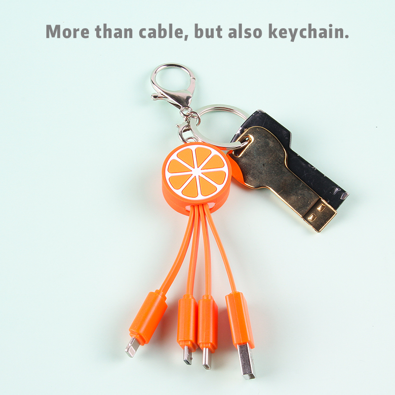 Orange 3 In 1 Charging Cable