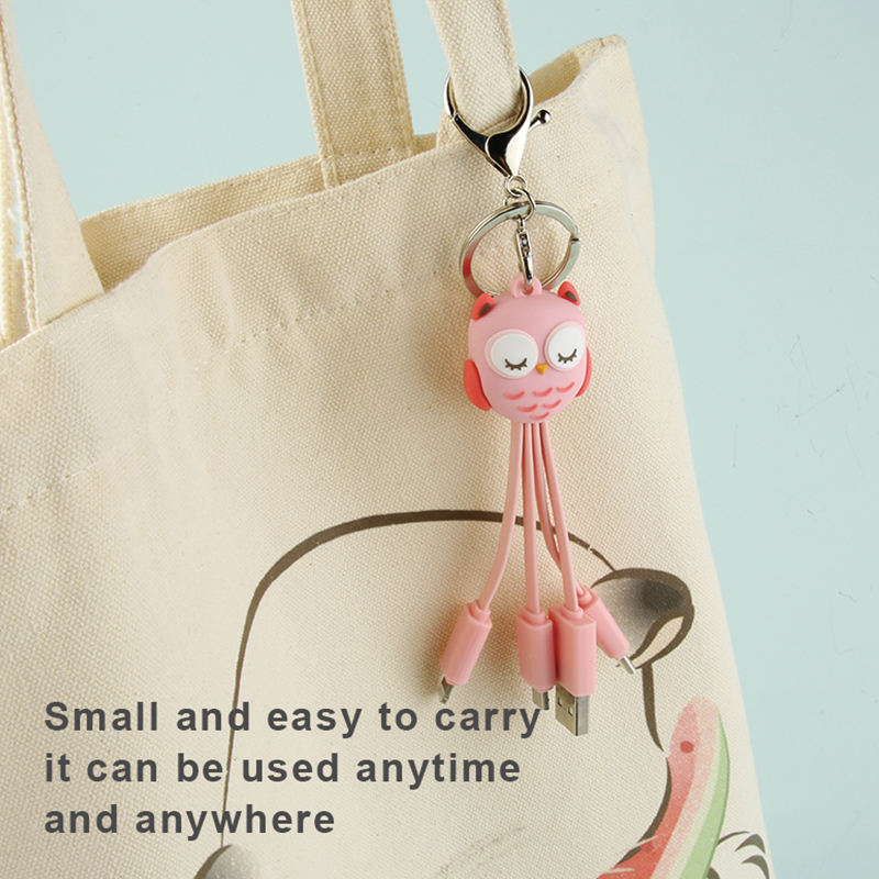 Pink Owl 3 In 1 Charging Cable