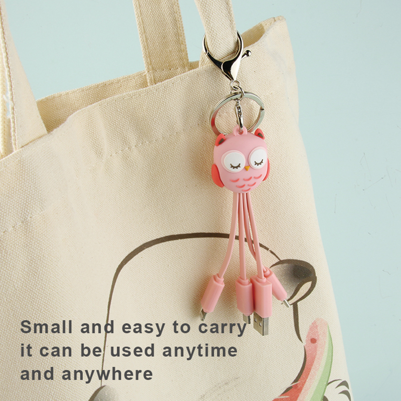 Pink Owl 3 In 1 Charging Cable