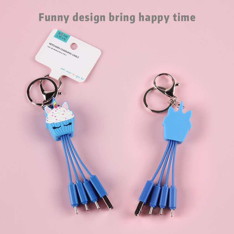 Unicorn Cupcake 3 In 1 Charging Cable