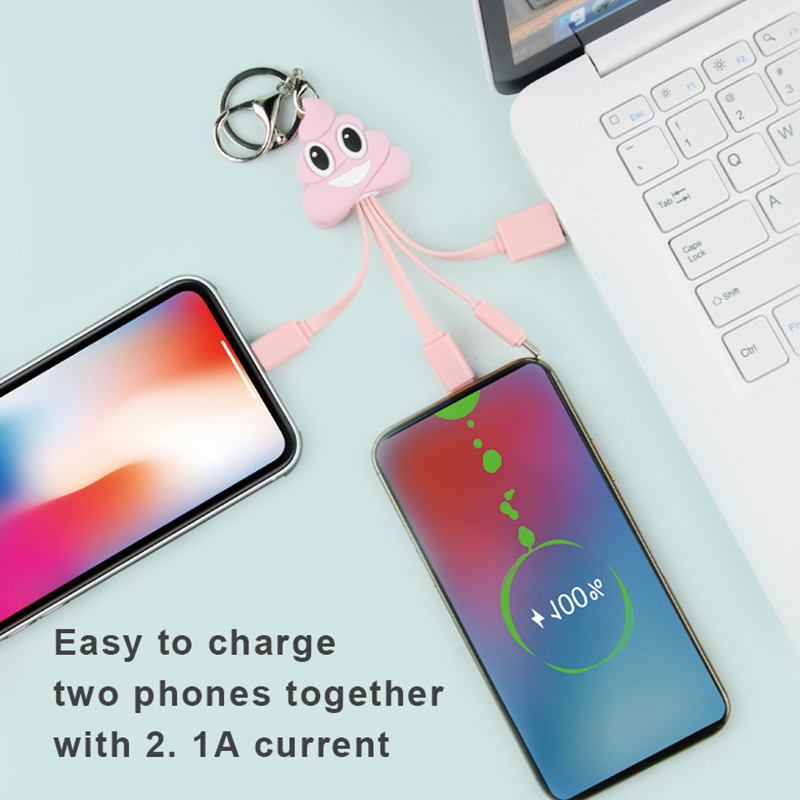 Emoji Poo 3 In 1 Charging Cable
