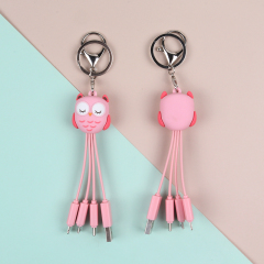 Pink Owl 3 In 1 Charging Cable