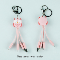 Pink Owl 3 In 1 Charging Cable