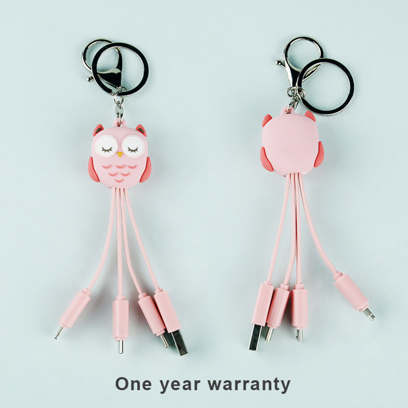 Pink Owl 3 In 1 Charging Cable