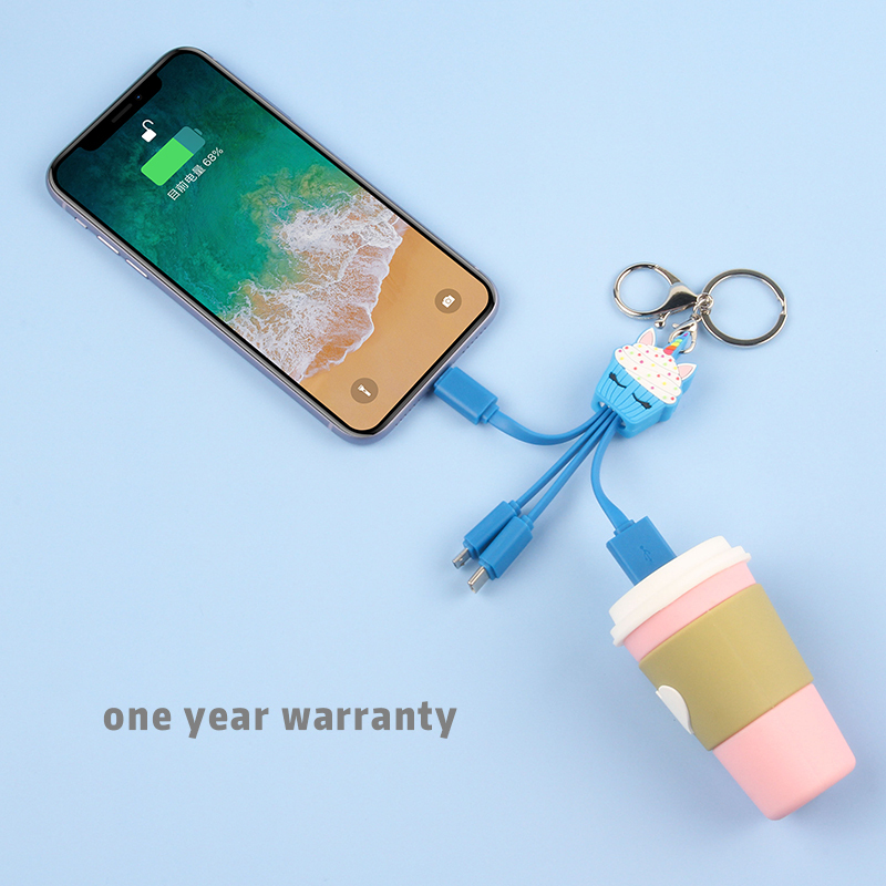 Unicorn Cupcake 3 In 1 Charging Cable