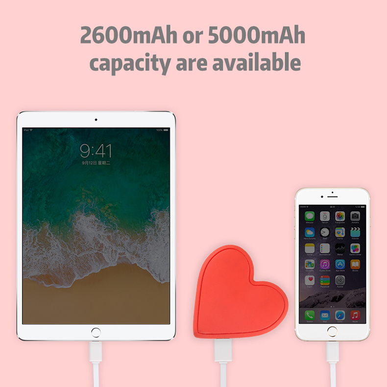Love Heart Shaped USB Power Bank