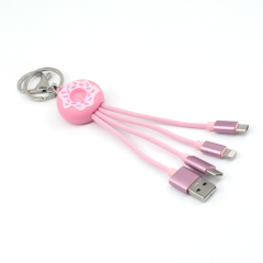 Donut Fabric 3 In 1 Charging Cable
