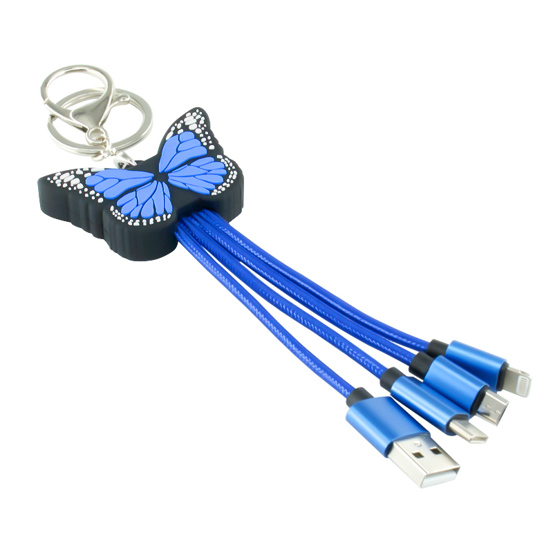 Butterfly Nylon 3 In 1 Charging Cable
