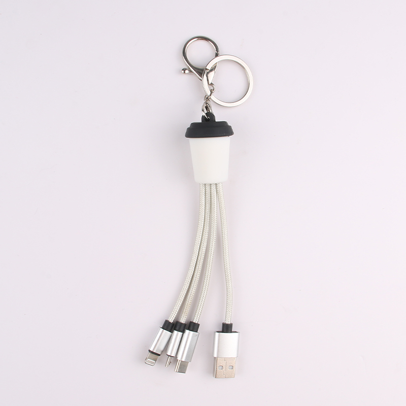 Coffee Cup Nylon 3 In 1 Charging Cable