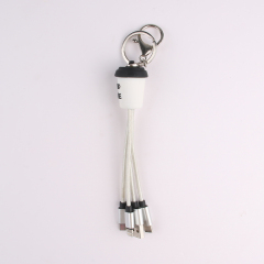 Coffee Cup Nylon 3 In 1 Charging Cable