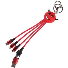 LED Red Demon Nylon 6 In 1 Charging Cable