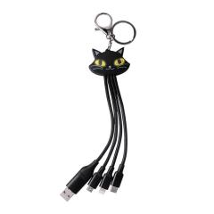 LED Black Cat Nylon 6 In 1 Charging Cable