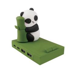 Lovely Panda USB & USB C HUB with Phone Holder