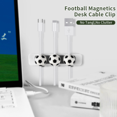 Novelty Item Home Office Desktop Magnet Cable Clip PVC USB Cord Holder Sport Basketball Magnetic Cable Organizer
