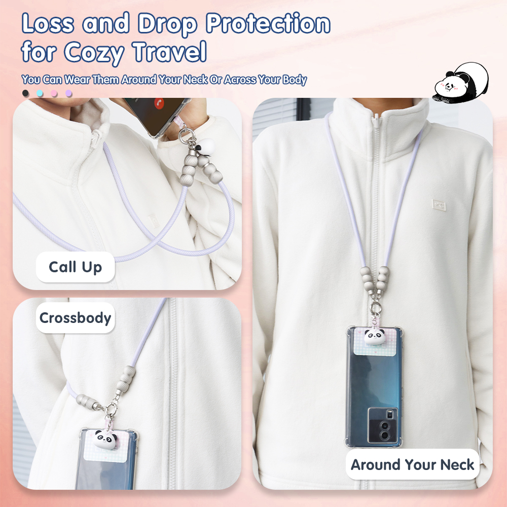 Colorful 60W Lanyard Fast Charging Cable Universal Crossbody Neck Cell Phone USB C to USB C Lanyard Charging Cable