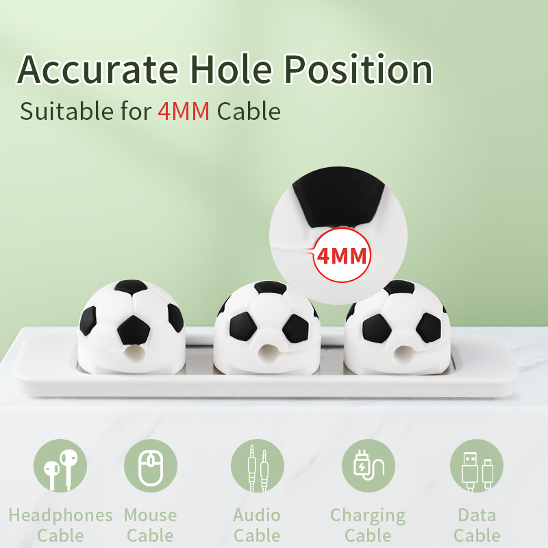 Novelty Item Home Office Desktop Magnet Cable Clip PVC USB Cord Holder Sport Basketball Magnetic Cable Organizer