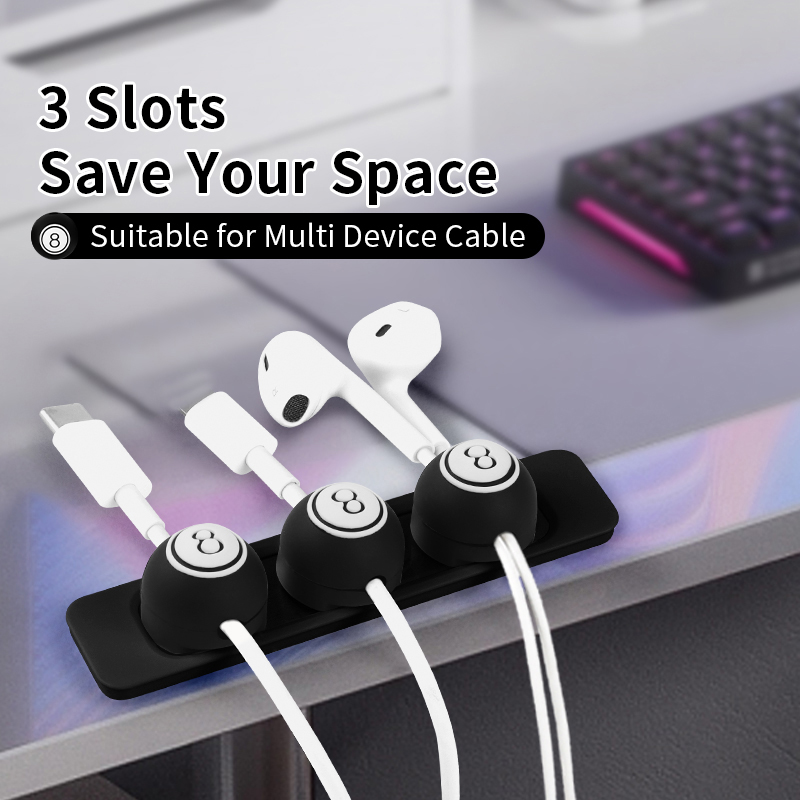 Tiktok Hot Sale Billiards Shape Desktop Management Cable Clip Cord Holder Multipurpose Magnetic Cable Organizer