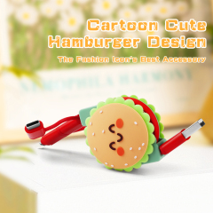 Cute Hamburger 3 In 1 Retractable Charging Cable