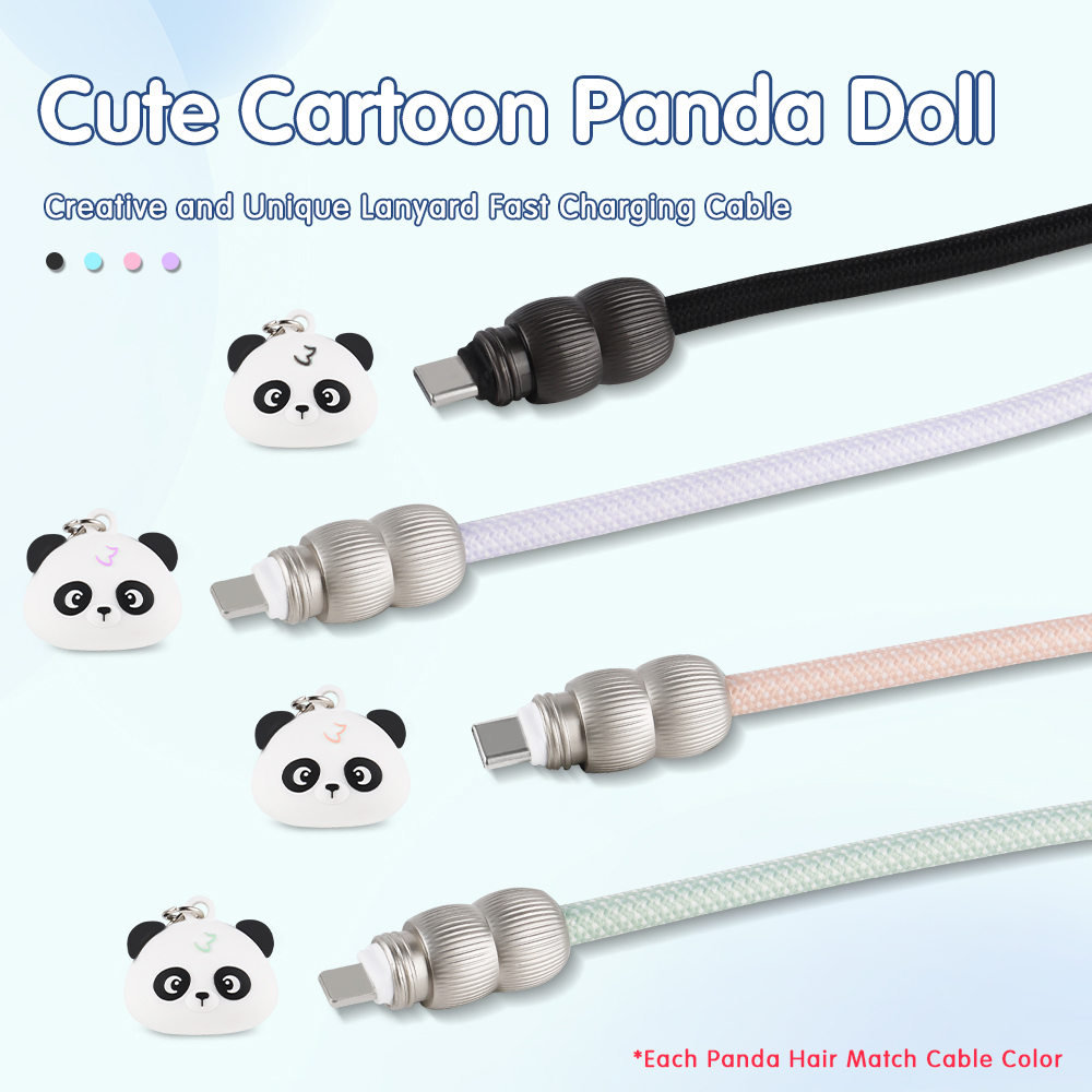 Colorful 60W Lanyard Fast Charging Cable Universal Crossbody Neck Cell Phone USB C to USB C Lanyard Charging Cable