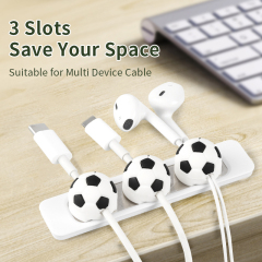 Novelty Item Home Office Desktop Magnet Cable Clip PVC USB Cord Holder Sport Basketball Magnetic Cable Organizer