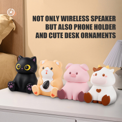 Cute Children Girl Boy Cow Wireless Speaker Phone Holder Animal Cartoon Small Milk Cow Portable Wireless Speaker