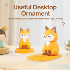 Desktop Cartoon Animal Yellow Fox Phone Holder Animal Fox Adjustable Cute Phone Holder