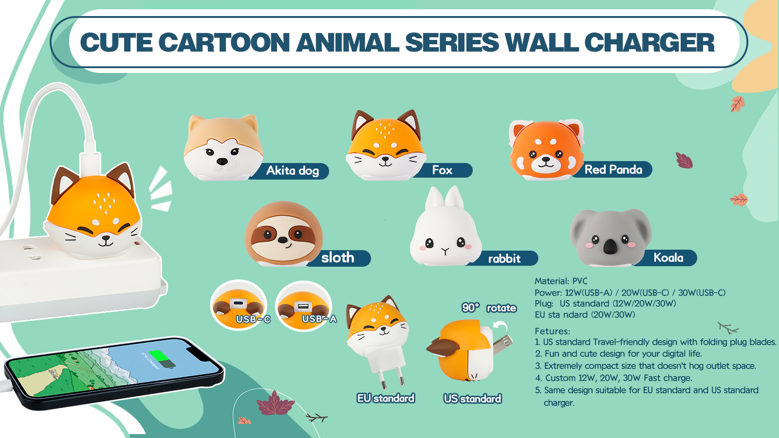 Animal Design Fast Wall Charger
