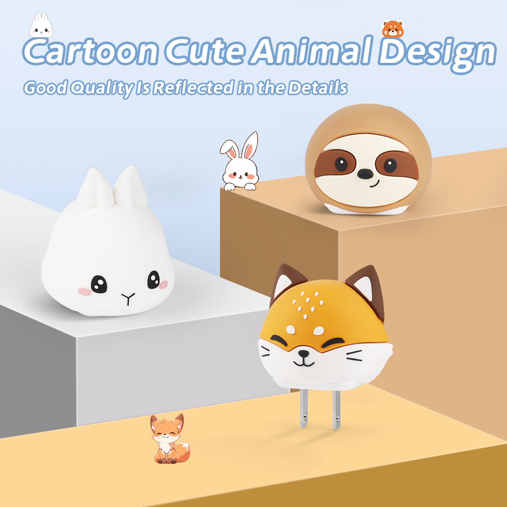Personalized Custom Cute Fox Wall Charger 20W 30W Animal Power Adapter Travel Portable Cell Phone Fast Wall Charger