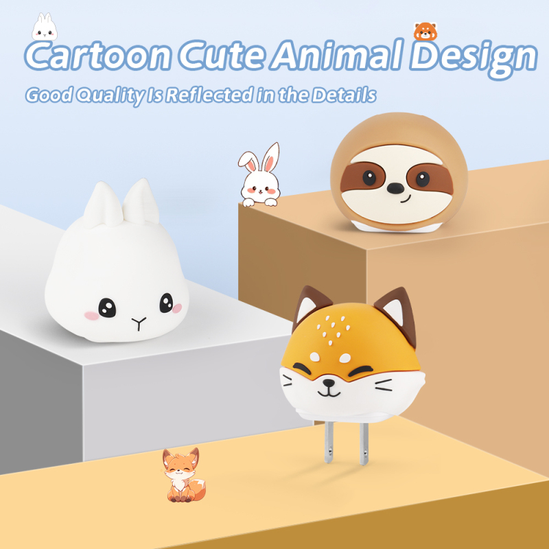 Personalized Custom Cute Fox Wall Charger 20W 30W Animal Power Adapter Travel Portable Cell Phone Fast Wall Charger