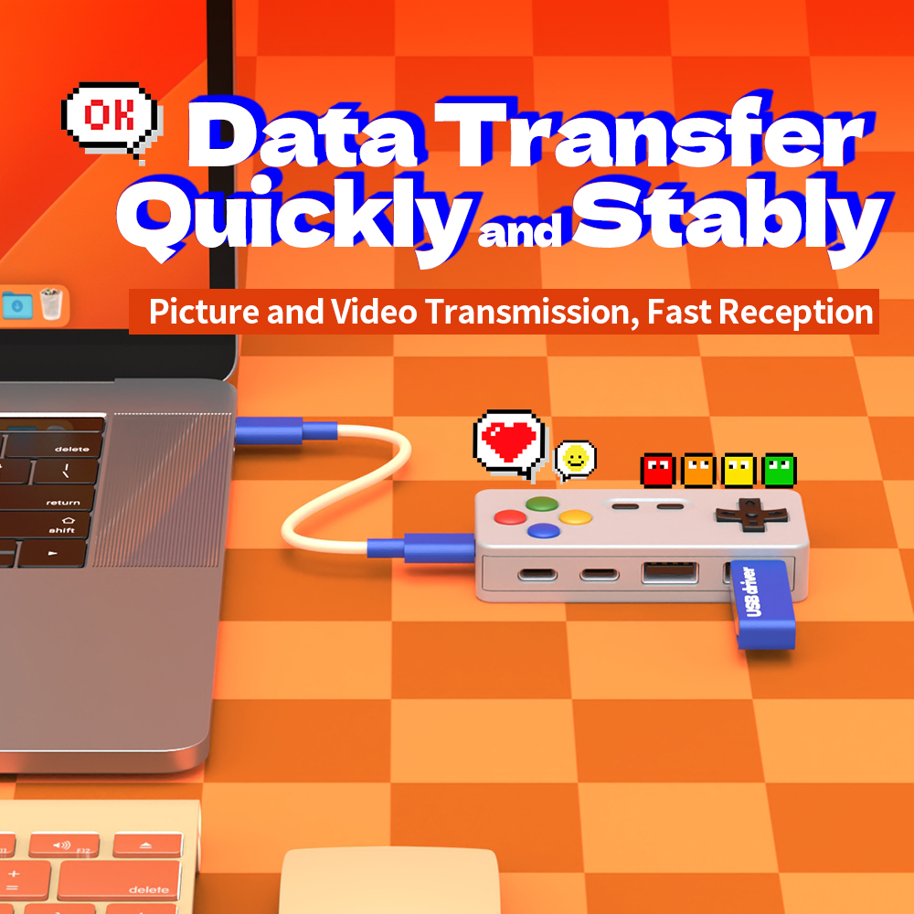 Novelty Desktop Game Console USB HUB Computer Docking Station 2.0 Data Transfer 4 Port Type C USB HUB