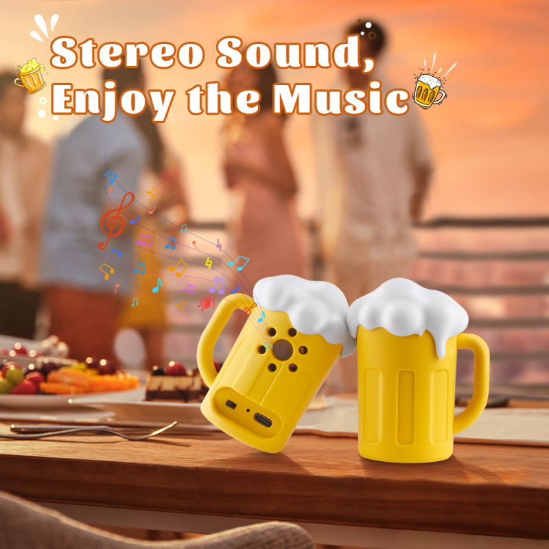 Oktoberfest Hot Sale Beer Mug Speaker Outdoor Mini Portable Wireless Speaker Gift for Beer Lovers