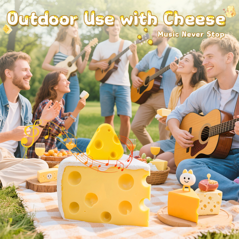 Perfect for Gift Cute Cheese Wireless Bluetooth Speaker HD Bass Outdoor Portable Mini TWS Wireless Bluetooth Speaker