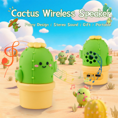 Creativity Gift Idea Cute Cactus Wireless Speaker Teens Cartoon Home Desktop Decor Portable Outdoor Mini Wireless Bluetooth Speaker